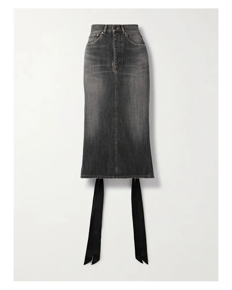 Balenciaga Midi-jeansrock Mit Schnürung - Grau Grau