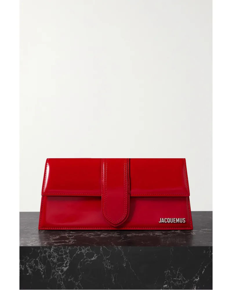 Jacquemus Le Bambino Long Schultertasche aus Lackleder Rot