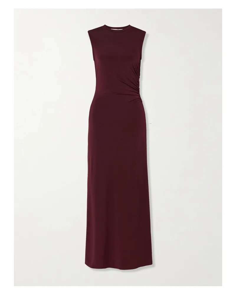 Stella McCartney Maxikleid Aus Stretch-jersey Mit Raffungen - Burgunder Burgunder