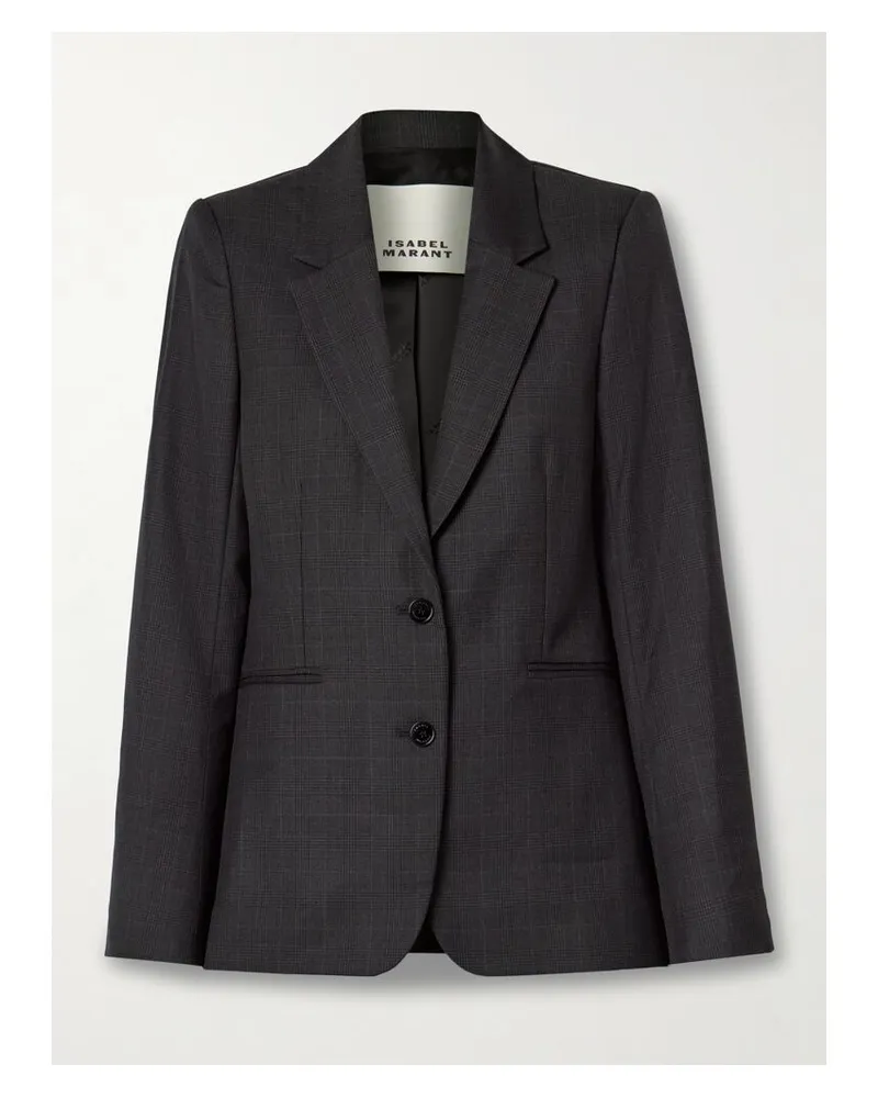 Isabel Marant Reva Wollblazer Mit Glencheck-muster - Grau Grau