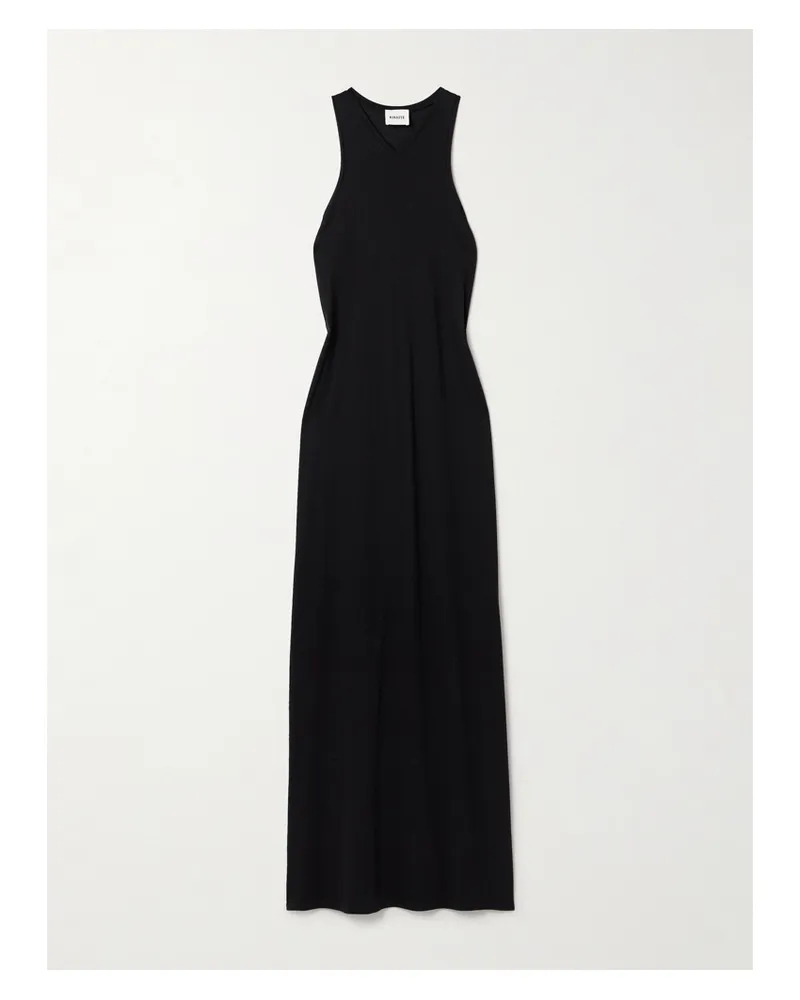 KHAITE Vernetta Maxikleid Aus Jersey Aus Einer Baumwollmischung - Schwarz Schwarz