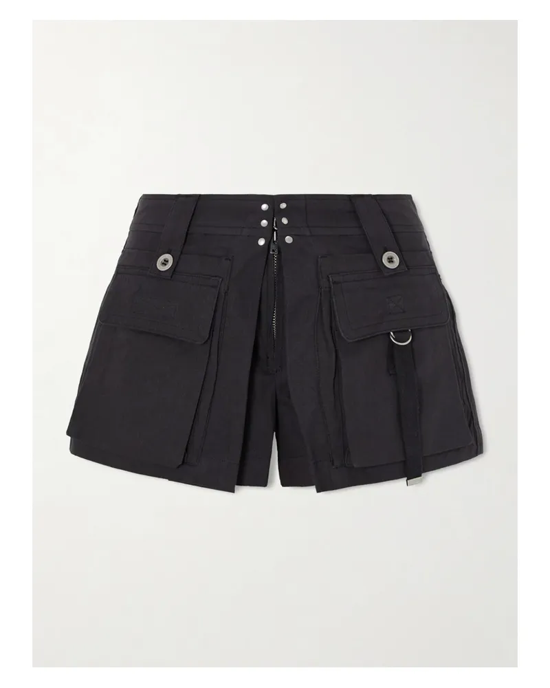 Isabel Marant Barta Cotton Straight-leg Shorts - Black Black