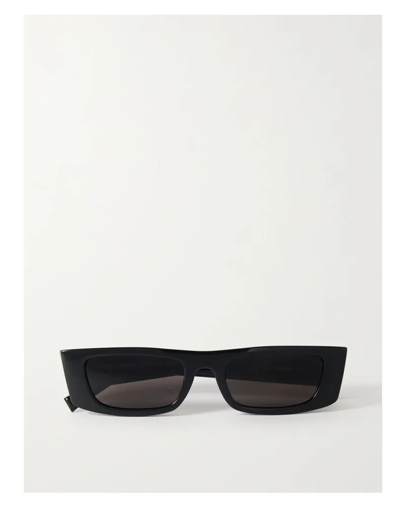 Saint Laurent Sonnenbrille Mit Eckigem Rahmen Aus Azetat - Schwarz Schwarz