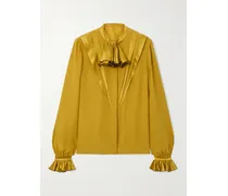 Seidenbluse Mit Falten - Gelb