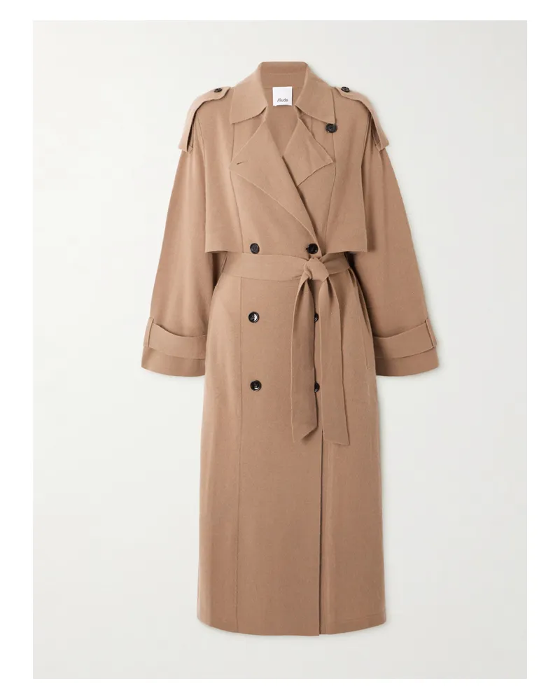 ALLUDE Doppelreihiger Trenchcoat Aus Einer Woll-kaschmirmischung - Neutral Neutral