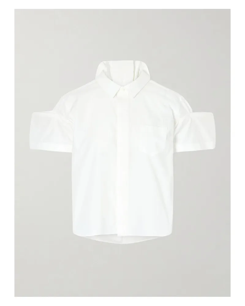 Sacai Hemd Aus Popeline - Wollweiß Wollweiß