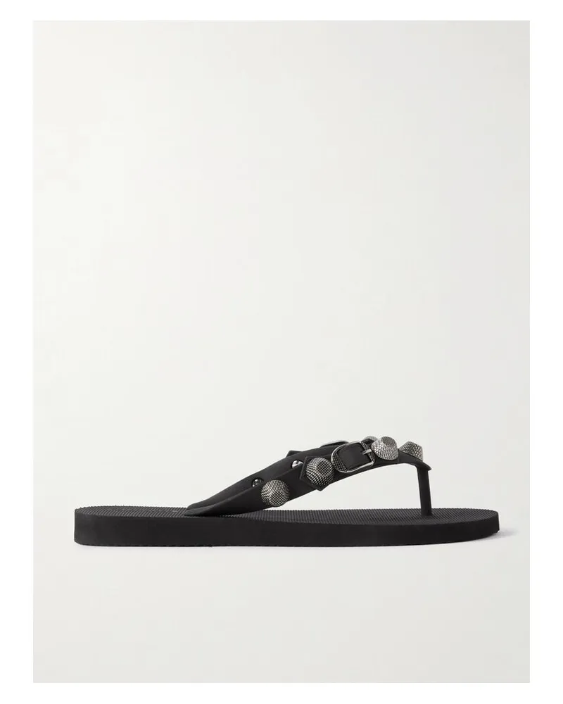 Balenciaga Cagole Pantoletten Aus Gummi Mit Verzierungen - Schwarz Schwarz