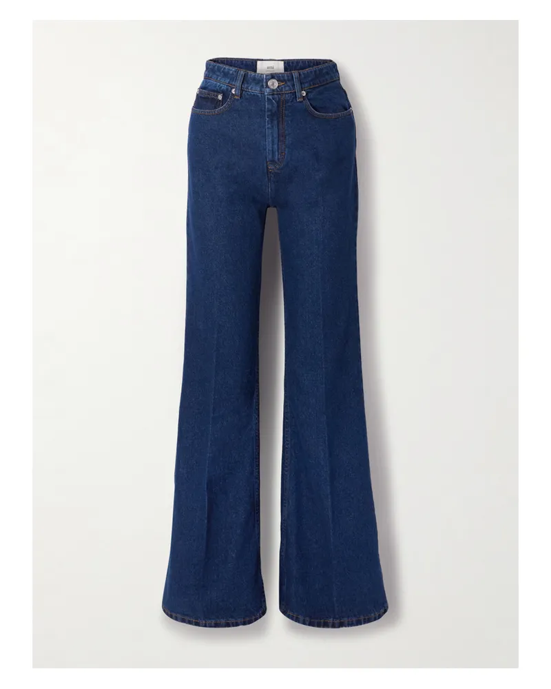 AMI Paris Hoch Sitzende Schlagjeans - Blau Blau