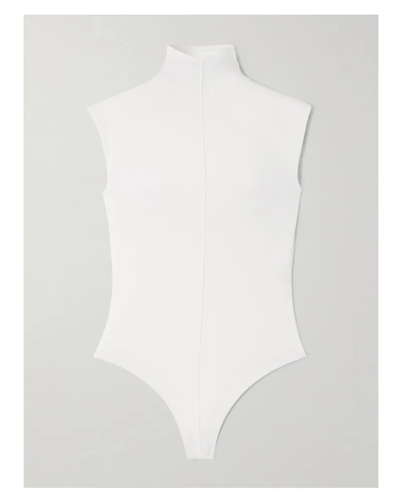 WARDROBE.NYC Rhw Body Aus Stretch-jersey Mit Stehkragen - Elfenbein Elfenbein
