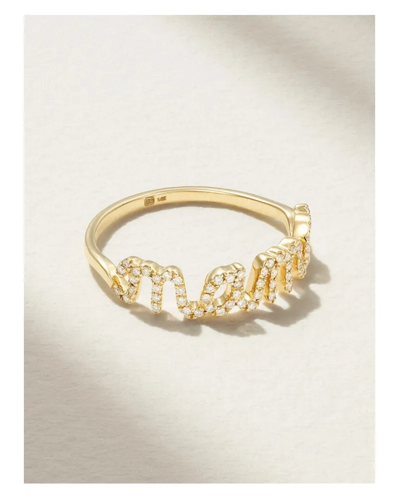 Sydney Evan Mama Ring Aus 14 Karat Gold Mit Diamanten Gold