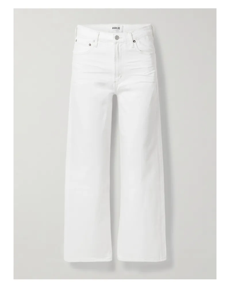 AGOLDE Ren High-rise Wide-leg Jeans - White White