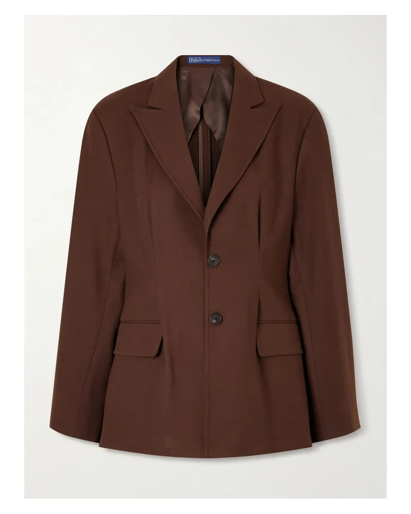 Ralph Lauren Einreihiger Blazer Aus Einer Baumwoll-wollmischung - Braun Braun