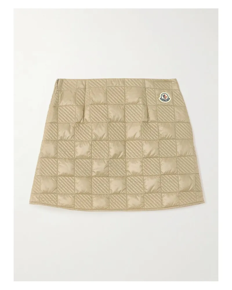 Moncler Minirock Aus Gestepptem Shell Mit Applikation - Braun Braun