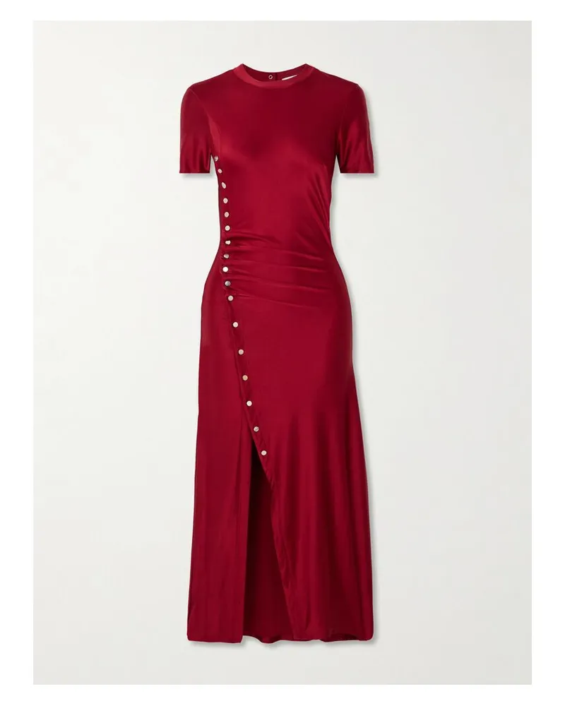 Paco Rabanne Midikleid Aus Stretch-jersey - Rot Rot