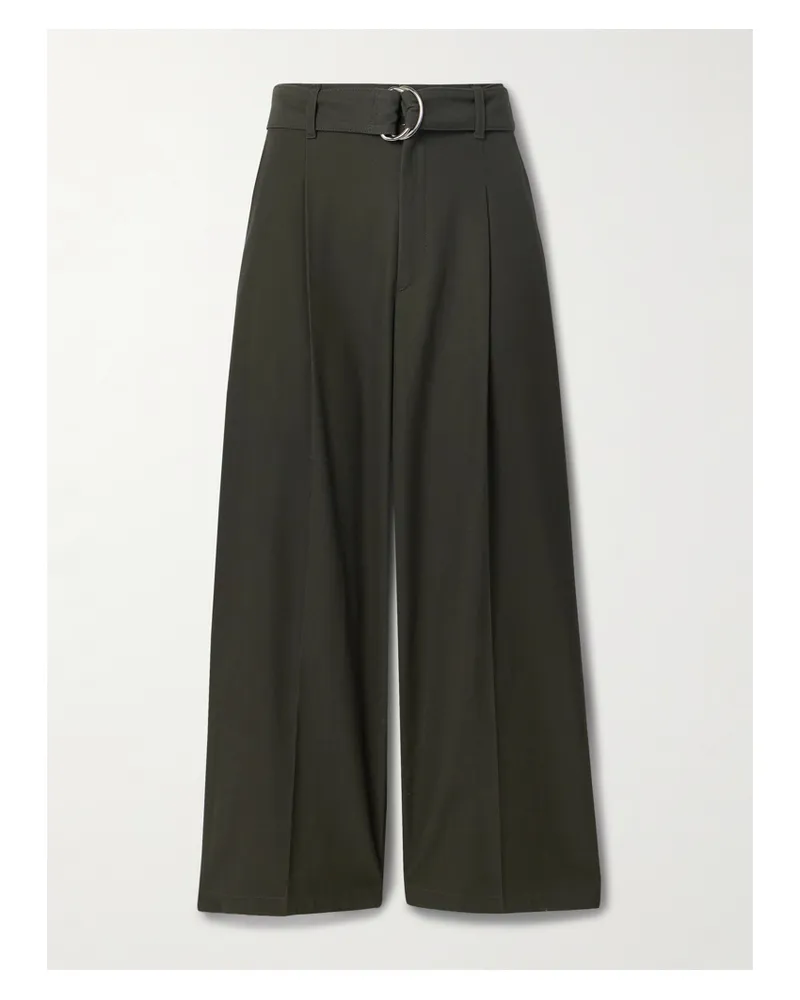 Maria Mcmanus Hose Aus Twill Aus Einer Biobaumwollmischung Mit Falten Und Gürtel - Grün Grün