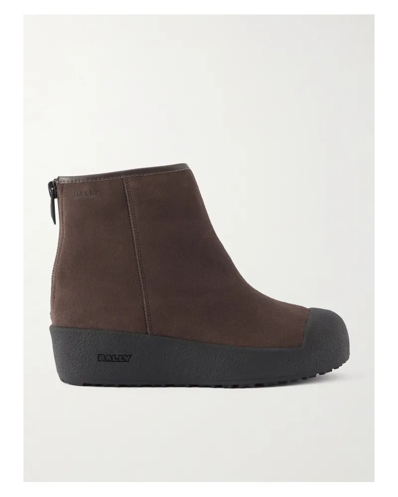 Bally Guard Iii Ankle Boots Aus Veloursleder - Braun Braun