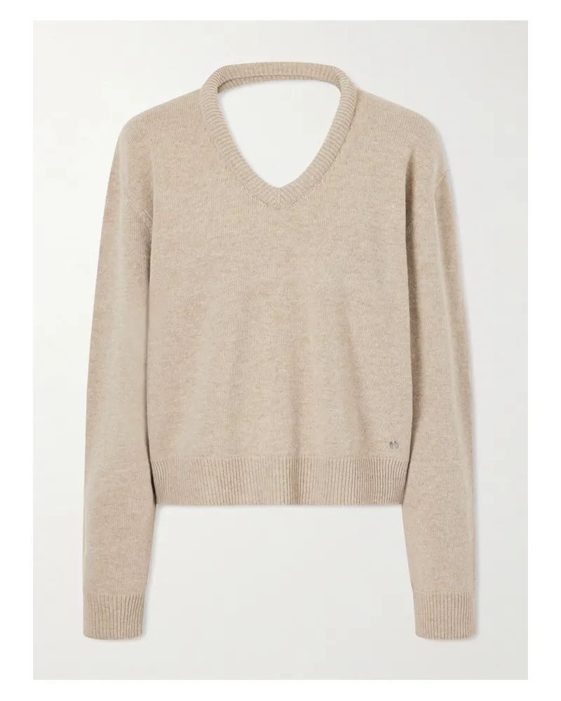 Acne Studios Pullover Aus Wolle Mit Lederbesätzen - Neutral Neutral