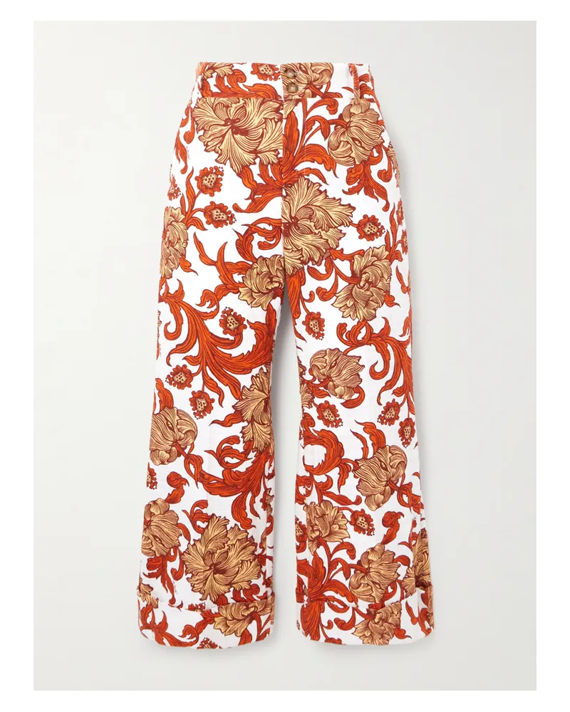 La DoubleJ Hendrix Schlaghose Aus Einer Bedruckten Baumwollmischung - Orange Orange