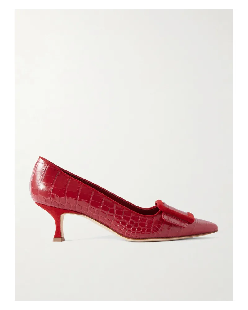 Manolo Blahnik Maysale 50 Pumps aus Leder Rot