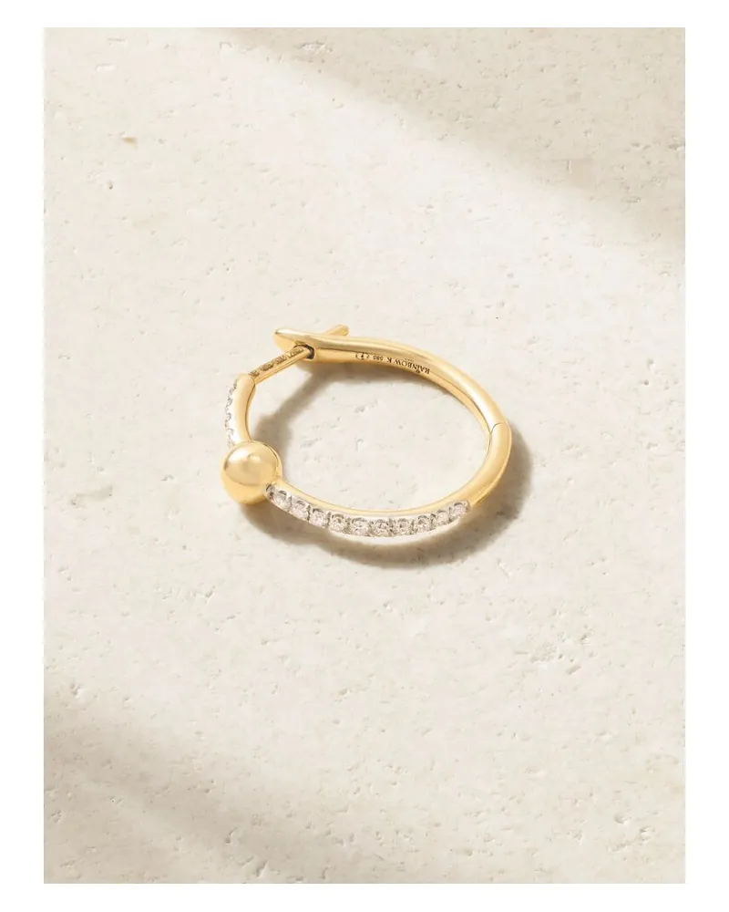 Rainbow K Satin Nano Einzelne Creole Aus 14 Karat Gold Mit Diamanten Gold