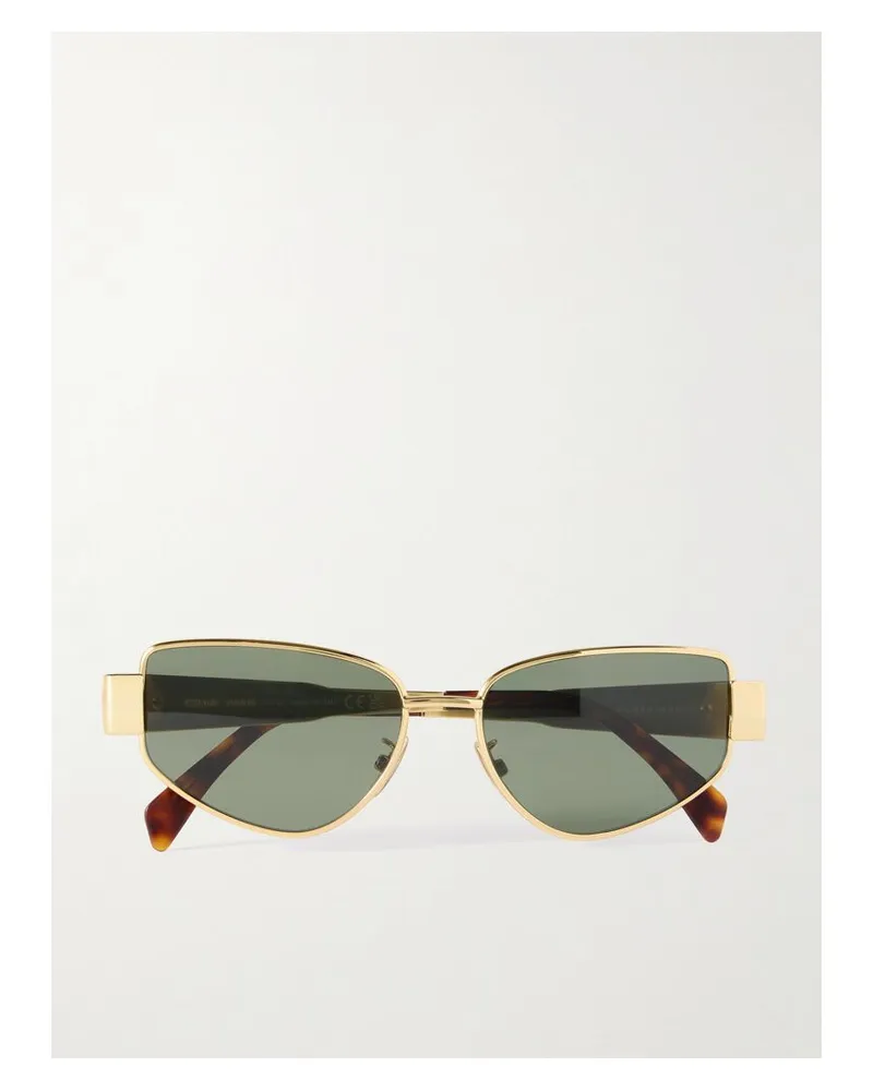 Celine Goldfarbene Sonnenbrille Mit Cat-eye-rahmen Gold
