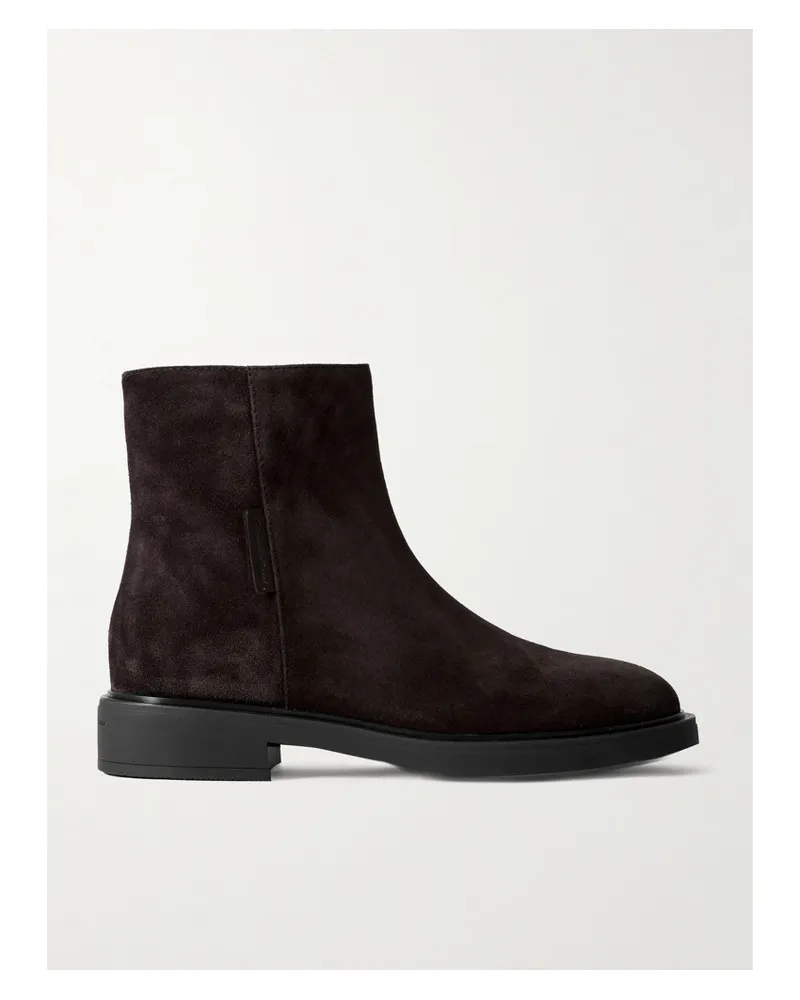 Gianvito Rossi Lexington 20 Leather-trimmed Suede Ankle Boots - Brown Brown