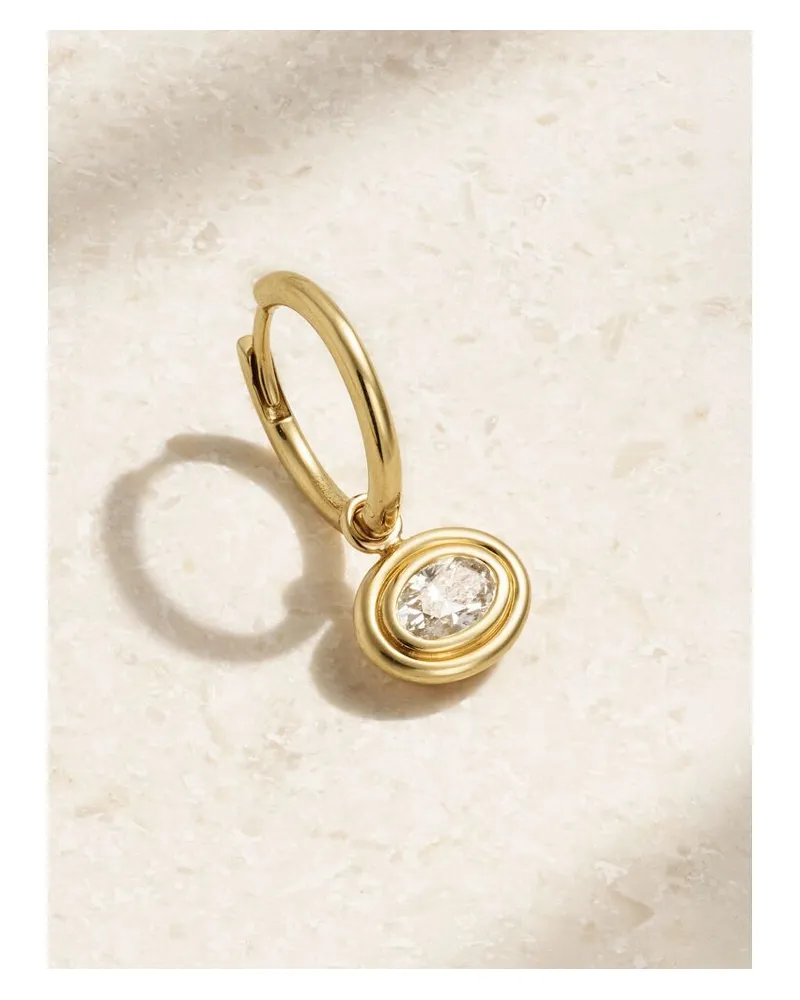 Gemella Double Bubble Einzelne Creole Aus 18 Karat Gold Mit Diamant Gold
