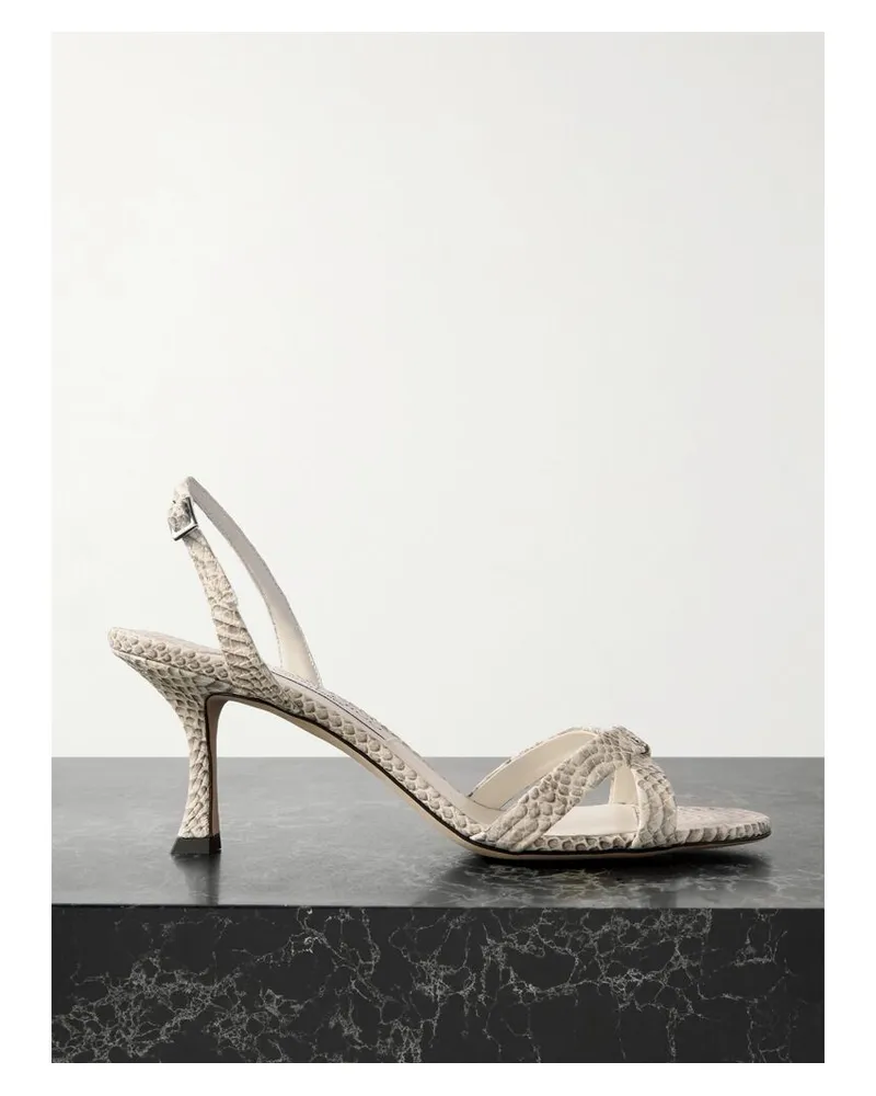 Jimmy Choo Elsy 70 Slingback-sandalen Aus Leder Mit Schlangeneffekt - Animal-Print Animal-print