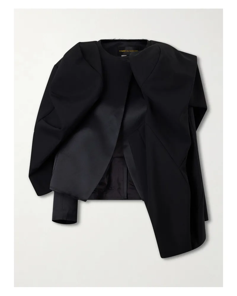 Comme des Garçons Wool And Satin-trimmed Crepe Jacket - Black Black