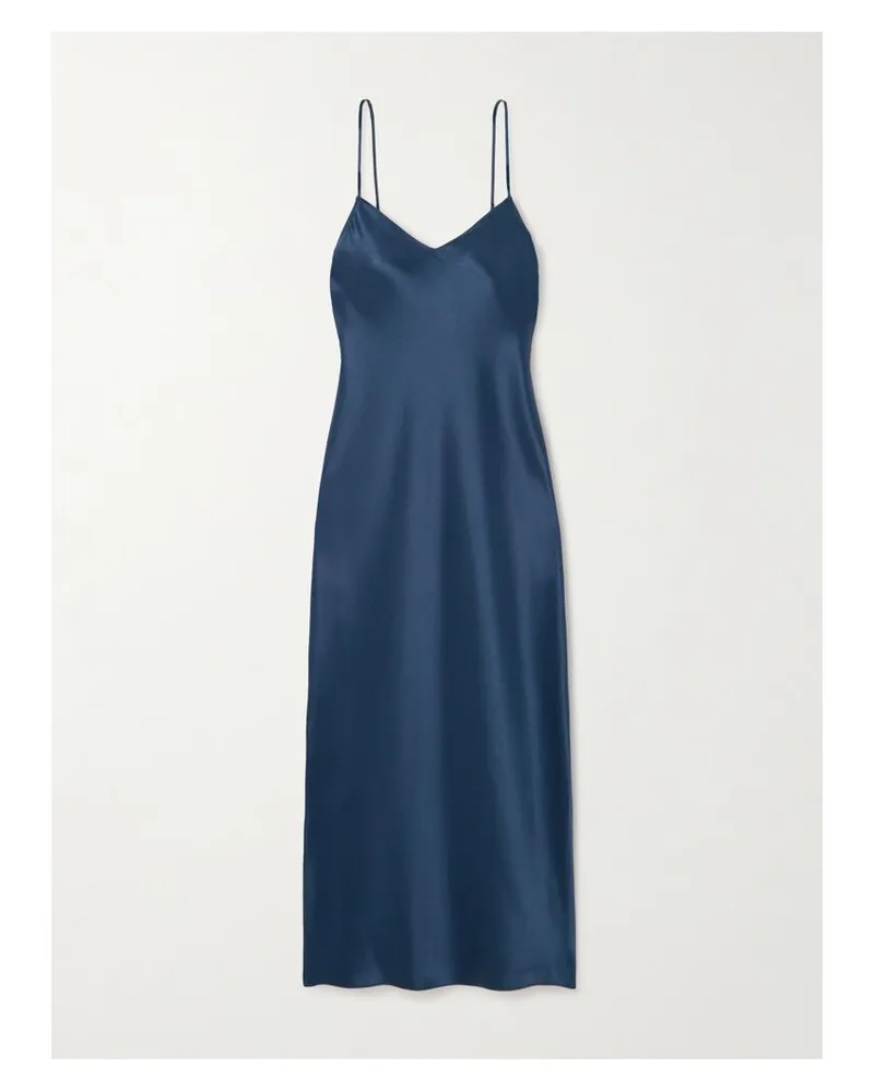 Ralph Lauren Midikleid Aus Satin - Blau Blau