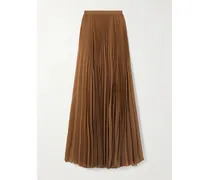 Marsha Maxirock Aus Plissiertem Chiffon - Braun