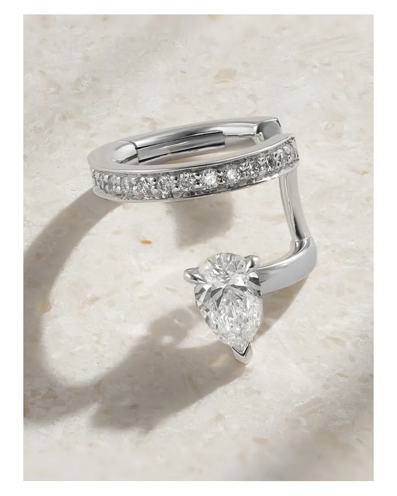 Repossi Serti Sur Vide Ear Cuff Aus 18 Karat Weißgold Mit Diamanten - Silber Silber