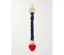 Taschenanhänger Mit Emaille, Kordel Und Vergoldeten Details - Blau