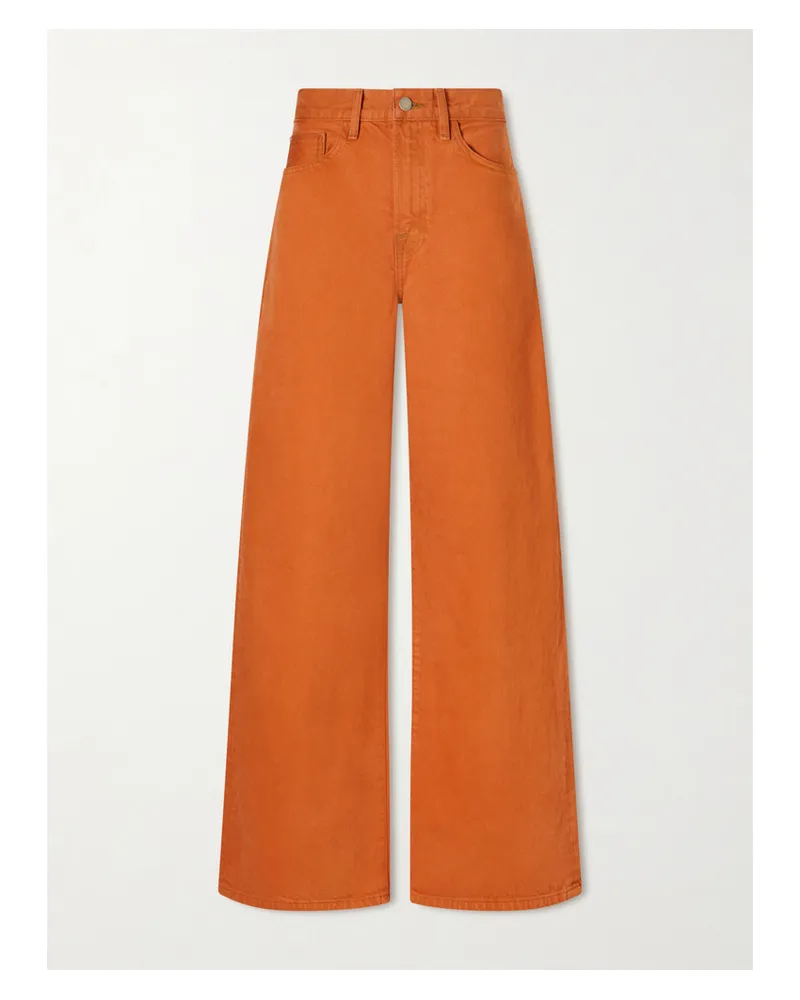 The Elder Statesman Evvie Recycled Cotton Wide-leg Jeans - Orange Orange