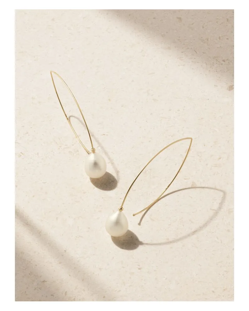 MIZUKI Medium Ohrringe Aus 14 Karat Gold Mit Perlen Gold