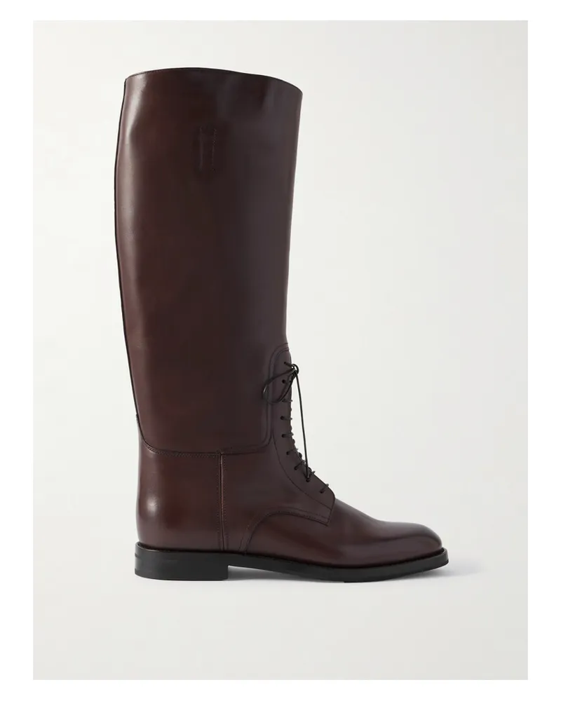 Church's Leather Lace-up Knee Boots - Brown Brown