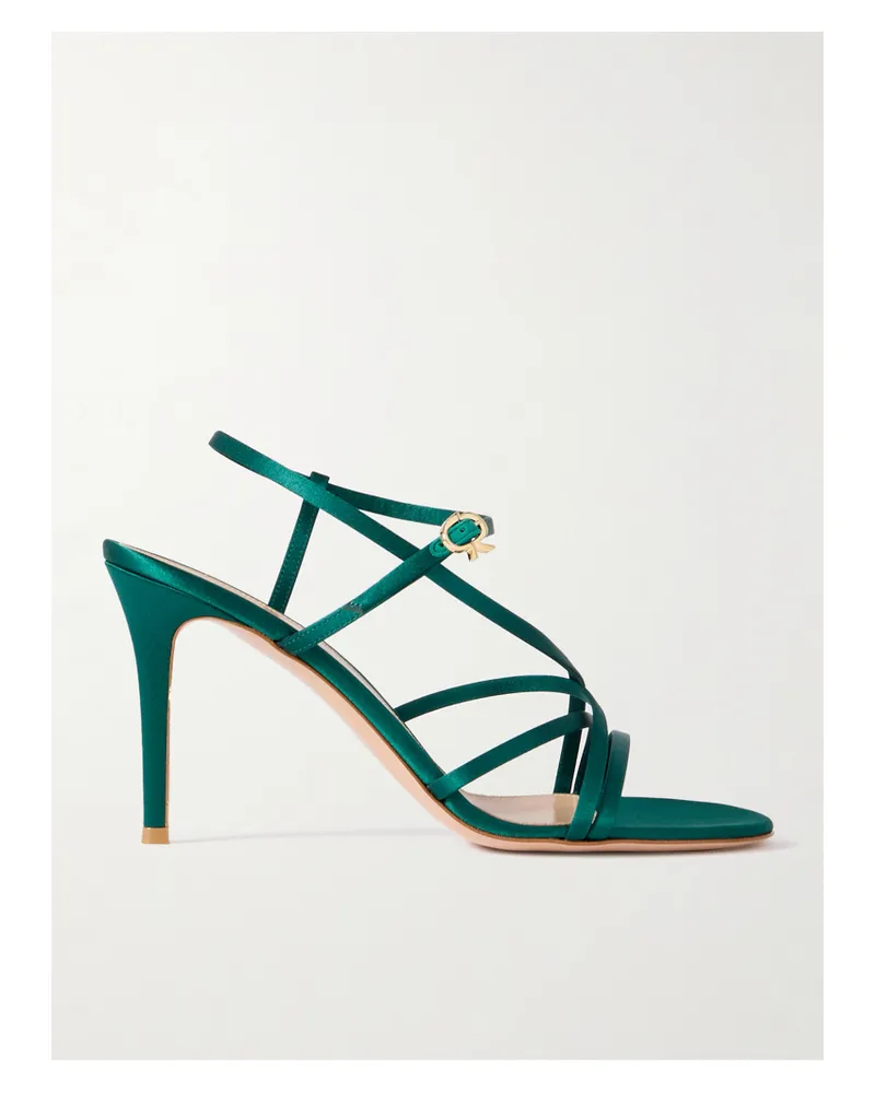 Gianvito Rossi 85 Sandalen Aus Satin - Grün Grün
