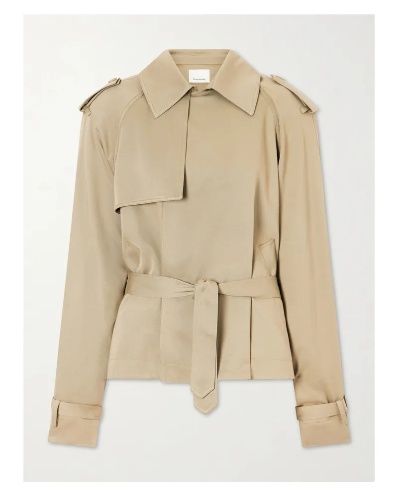 FRANKIE Shop Elva Belted Twill Trench Coat - Green Green