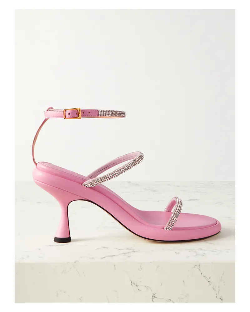 WANDLER June Sandalen Aus Leder Mit Kristallen - Pink Pink