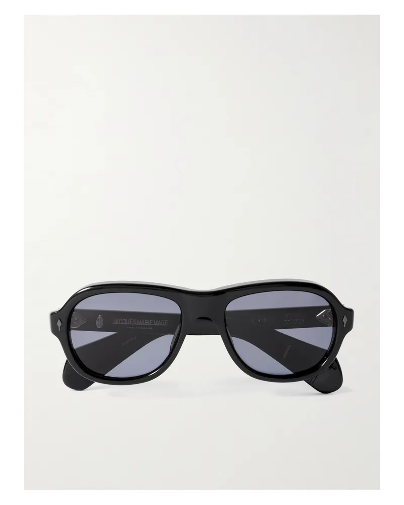 Jacques Marie Mage Richard Pilotensonnenbrille Aus Azetat - Schwarz Schwarz