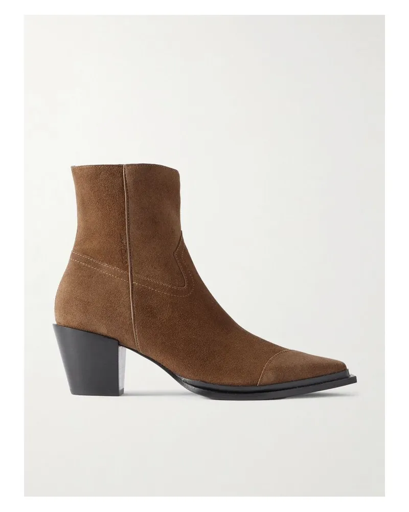 Jimmy Choo Cece 60 Ankle Boots Aus Veloursleder Mit Spitzer Kappe - Braun Braun