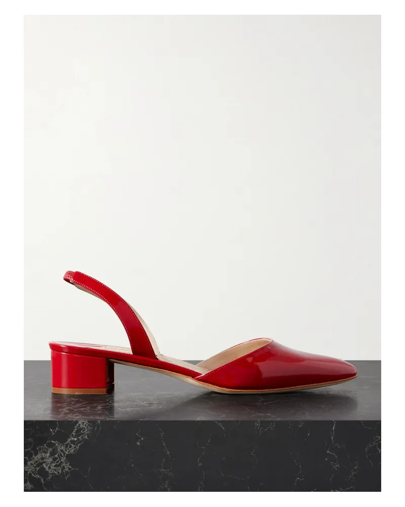 Manolo Blahnik Aspro 30 Pumps aus Lackleder Rot