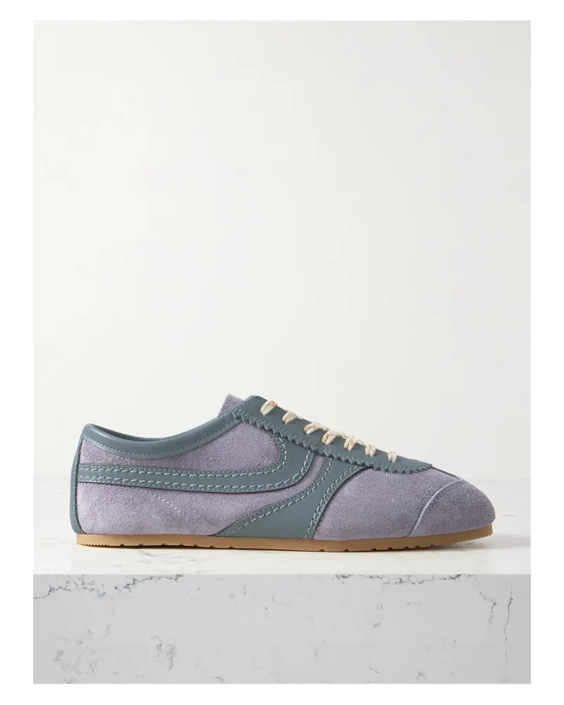 Dries van Noten Sneakers Aus Veloursleder Mit Lederbesätzen - Lila Lila