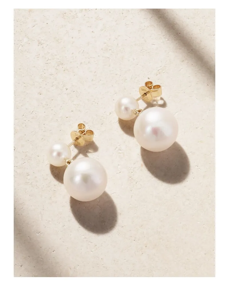 Sophie Bille Brahe Venus Moon Perlenohrringe Mit Details Aus Recyceltem 14 Karat Gold Gold