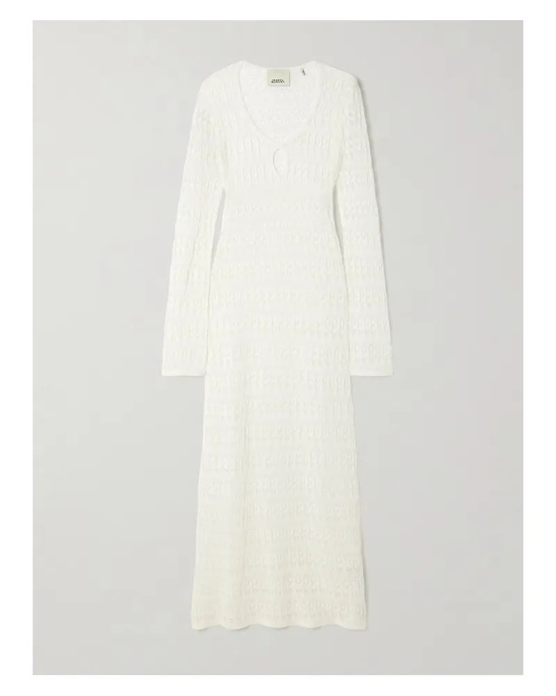 Isabel Marant Poros Midikleid Aus Einer Baumwollmischung In Pointelle-strick - Weiß Weiß