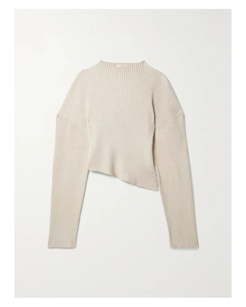 The Row Danana Asymmetrischer Pullover Aus Gerippter Baumwolle - Weiß Weiß