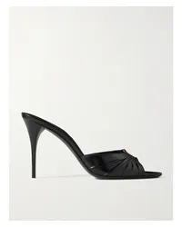 Saint Laurent Babylone Mules aus Glanzleder Schwarz