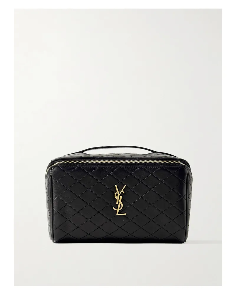Saint Laurent Gaby Kosmetiktasche Aus Gestepptem Leder - Schwarz Schwarz