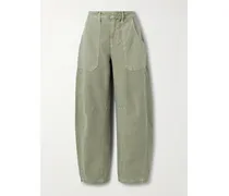 Rookie Halbhohe Barrel-jeans Mit Cargotaschen - Grün