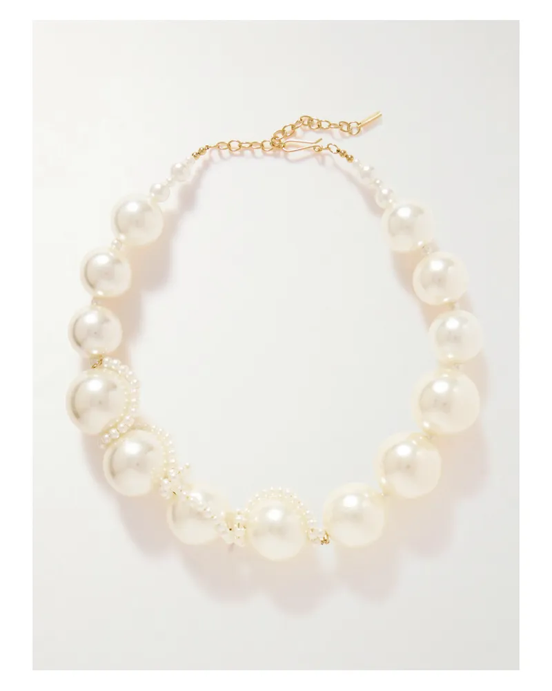 Completedworks Gold-plated Faux Pearl Necklace - White White